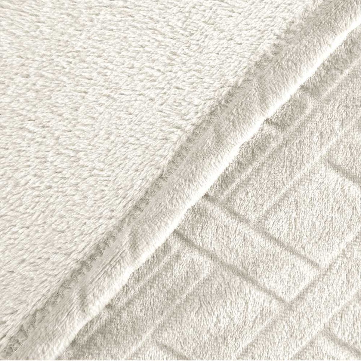 Frazada Flannel Embossed Mashini 2 Plazas Liso Crudo