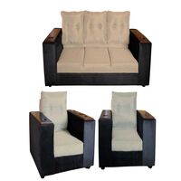 Juego de Living Diseño A&M Home Jocelyn Sofá 3 Cuerpos + 2 Sillones 1 Cuerpo Negro Beige