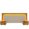 Respaldo 2 Plazas + 2 Veladores Decocasa Innova Led Natural Off White