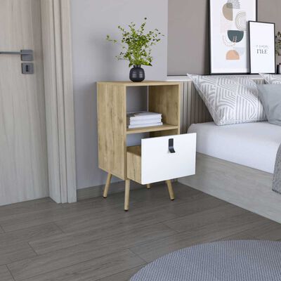 Imagen 1 del producto Velador TuHome Huna 1 Cajón Macadamia