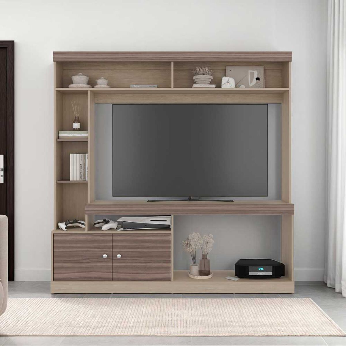 Estante TV Tuhome Classic Color Hasta 65" Avellana y Cartagena