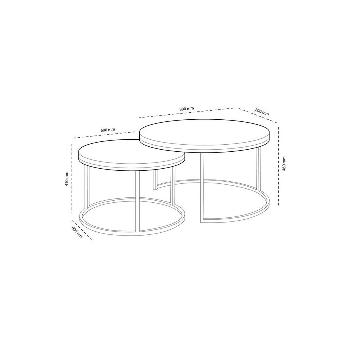 Set Mesa de Centro Home Mobili Nido Black Negro