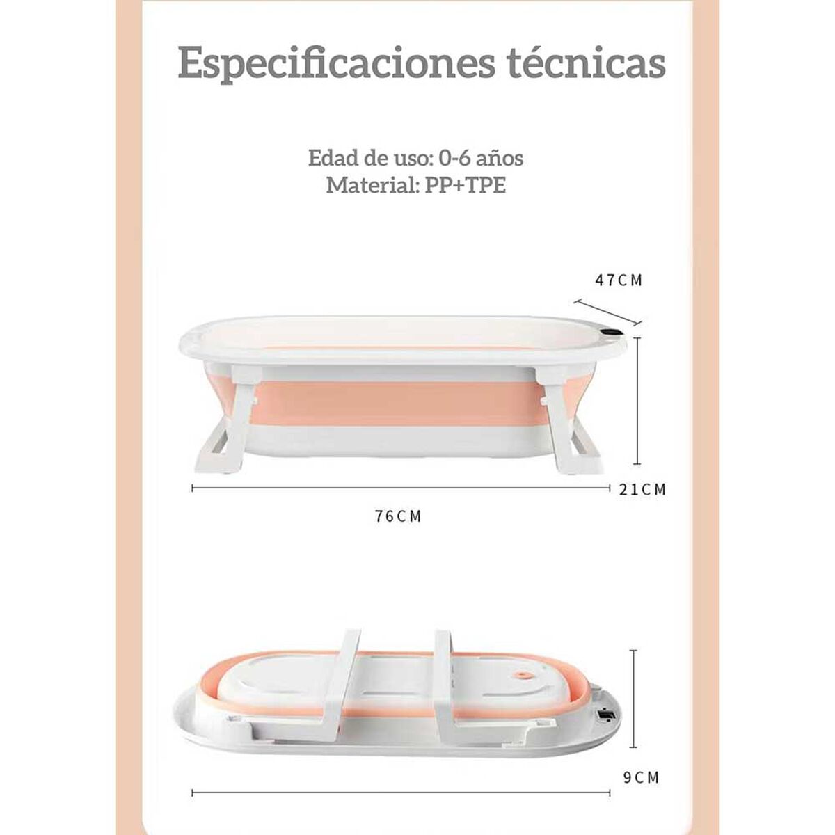 Bañera Plegable con Cojín y más Accesorios Azul Lubabycas
