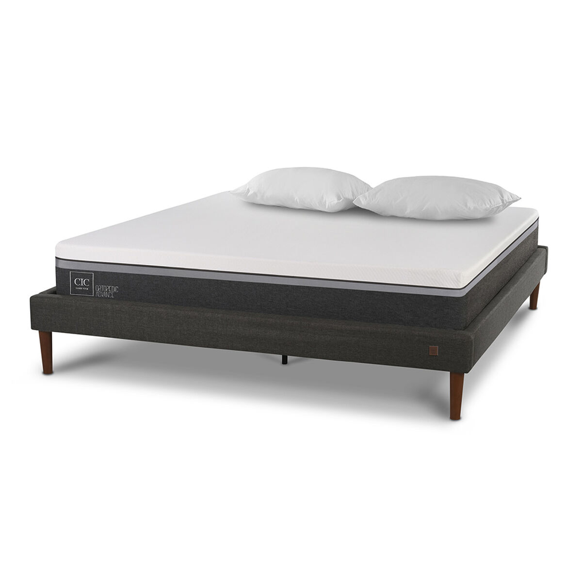Cama Europea CIC 2 Plazas Ortopedic Advance + Almohadas Viscoel&aacute;sticas