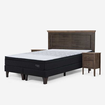 Imagen 2 del producto Cama Europea Rosen Base Dividida King Anna + Respaldo + 2 Veladores