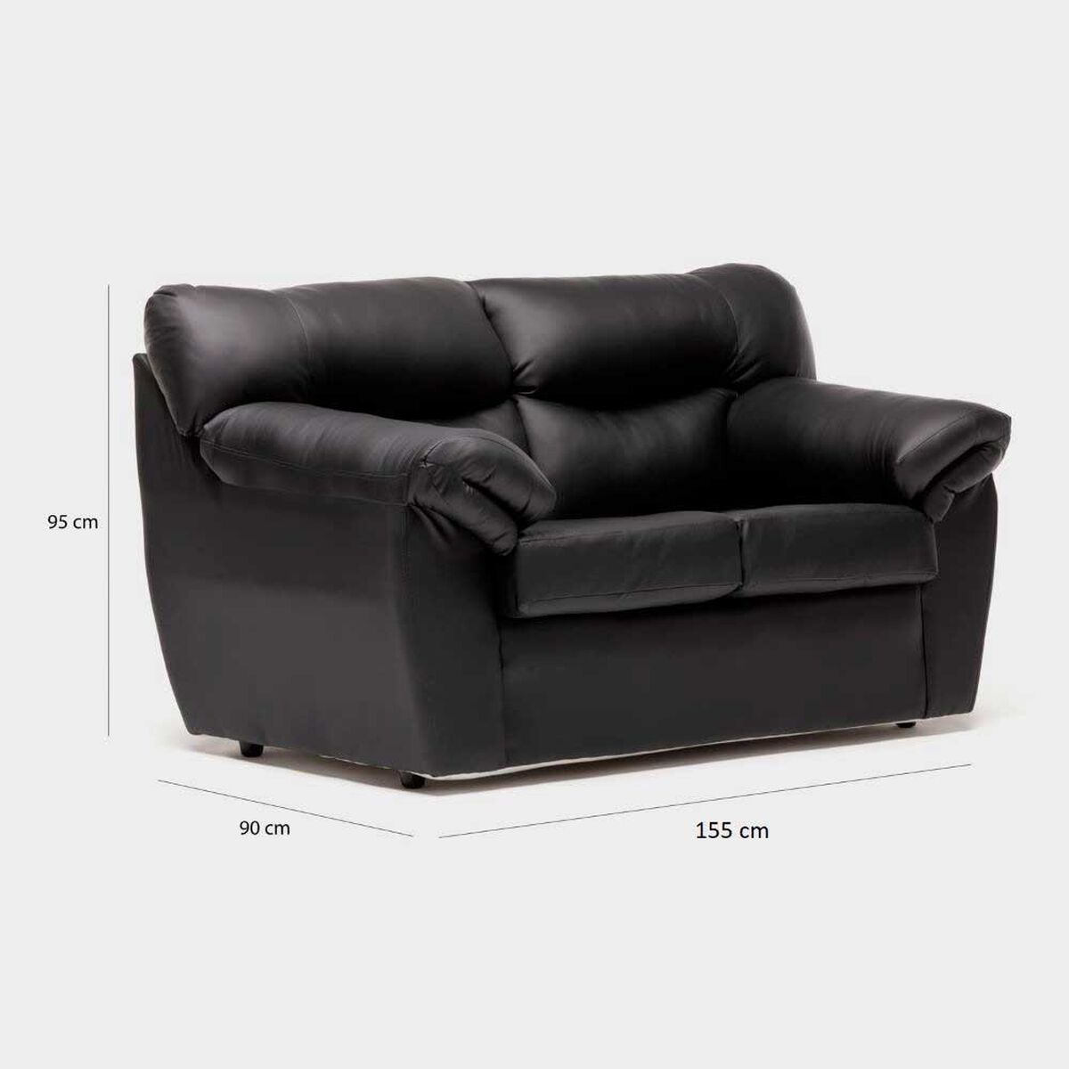 Juego de Living Cabsur Zeus Sof&aacute; 3 Cuerpos + Sof&aacute; 2 Cuerpos PU Negro