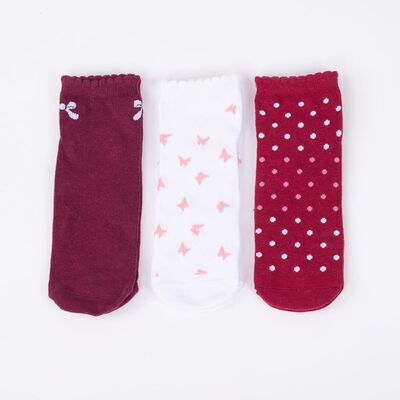 Imagen 1 del producto Pack 3 Calcetines Mujer Icono Burdeo