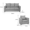 Juego de Living Deco Outlet Turín Sofá 3 Cuerpos + Dos Sillones 1 Cuerpo Azul