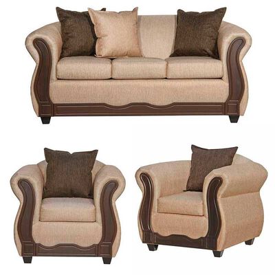 Imagen 1 del producto Juego de Living Black Factory Serrana Sofá 3 Cuerpos + Dos Sillones 1 Cuerpo Beige