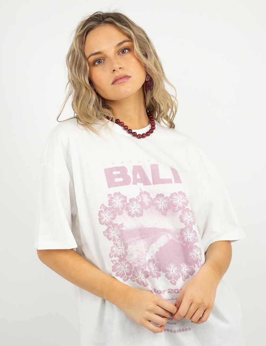Polera Con Estampado Ovesized Mujer Icono