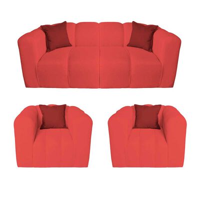 Imagen 1 del producto Juego de Living A&M Home Leonol 3,1,1 Cuerpos Burdeo