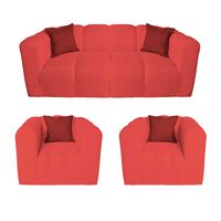 Juego de Living A&M Home Leonol 3,1,1 Cuerpos Burdeo