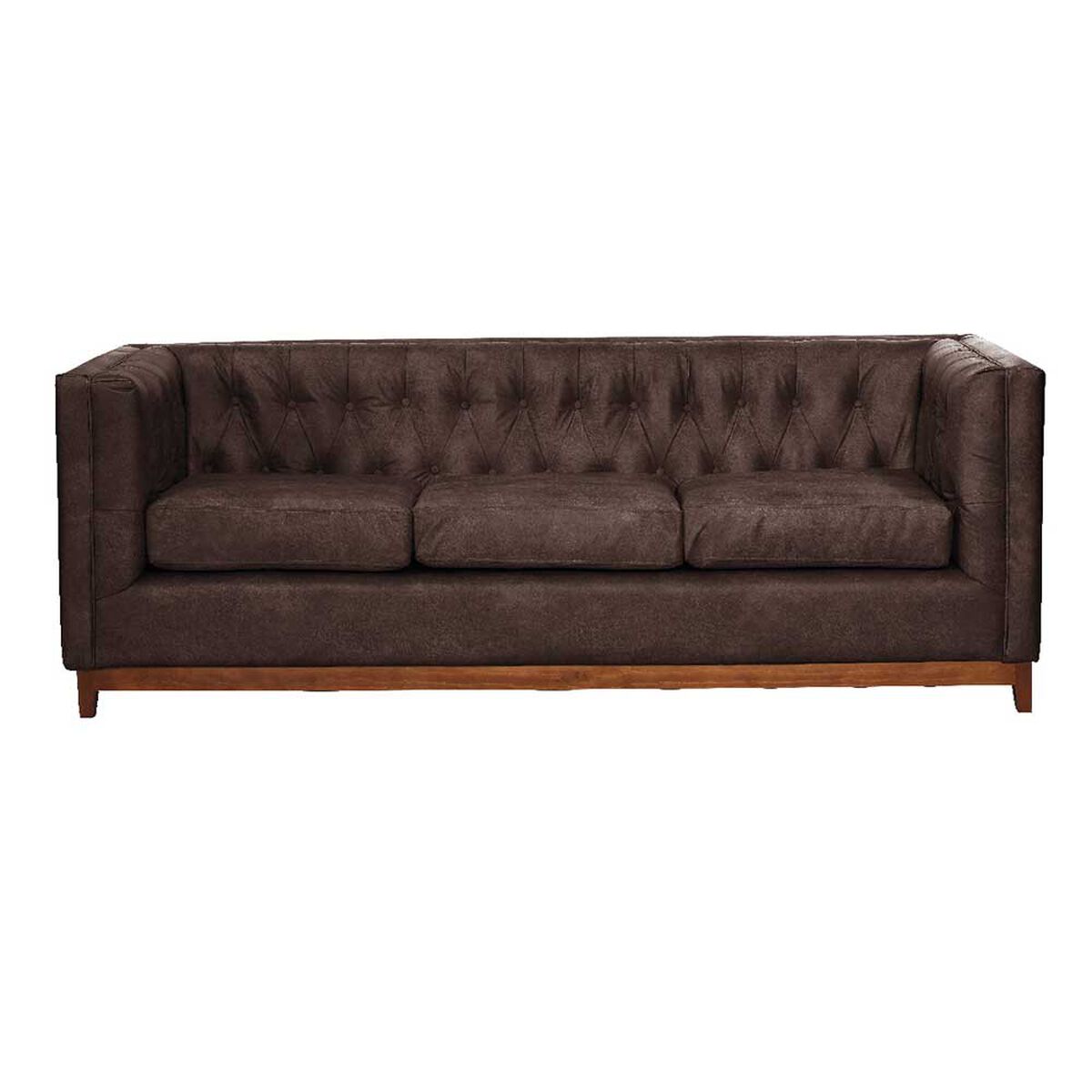 Sof&aacute; Latam Home Cuero Colorado Roma 3 Cuerpos Marr&oacute;n