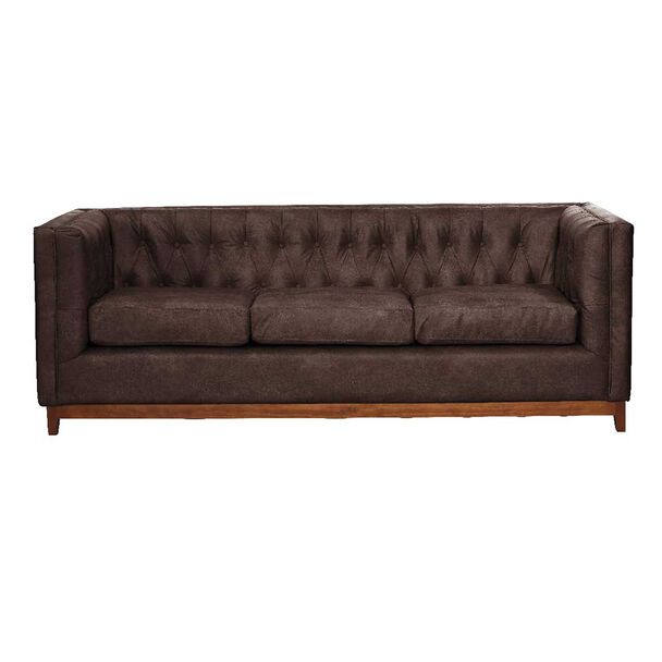 Sofá Latam Home Cuero Colorado Roma 3 Cuerpos Marrón