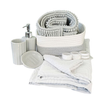 Set de Ba&ntilde;o Doral Lucia 18 Piezas Gris