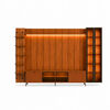 Rack TV 75" + Panel Neon Float LED + Vitrina 2 Puertas + Repisas Decocasa Canela