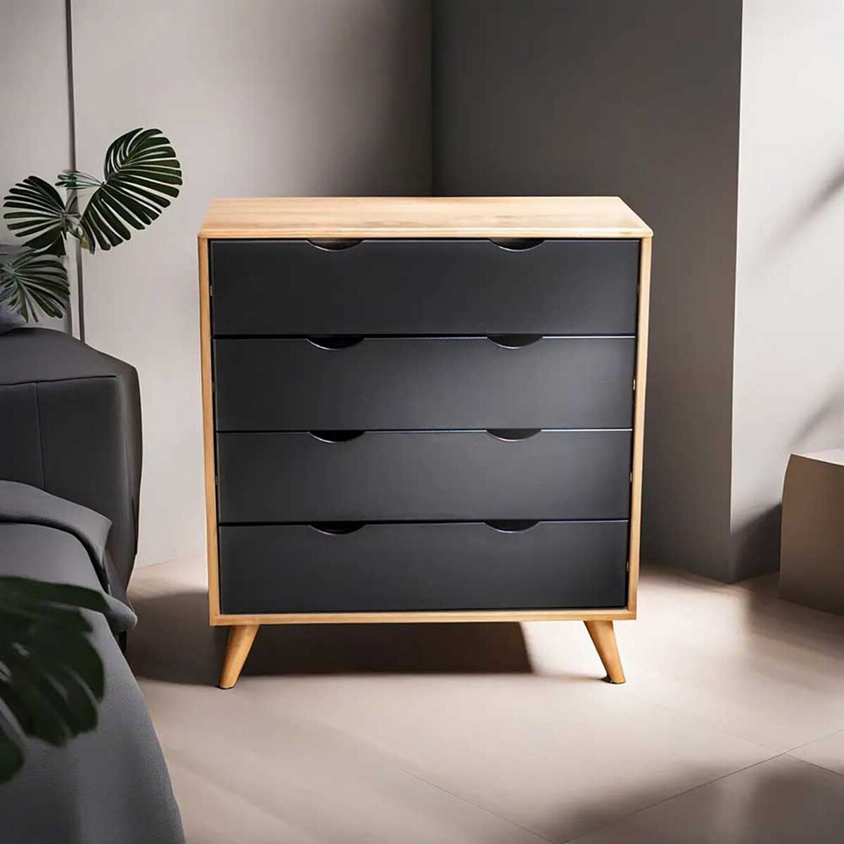 Cómoda Vekkahome Elis 4 Cajones Café