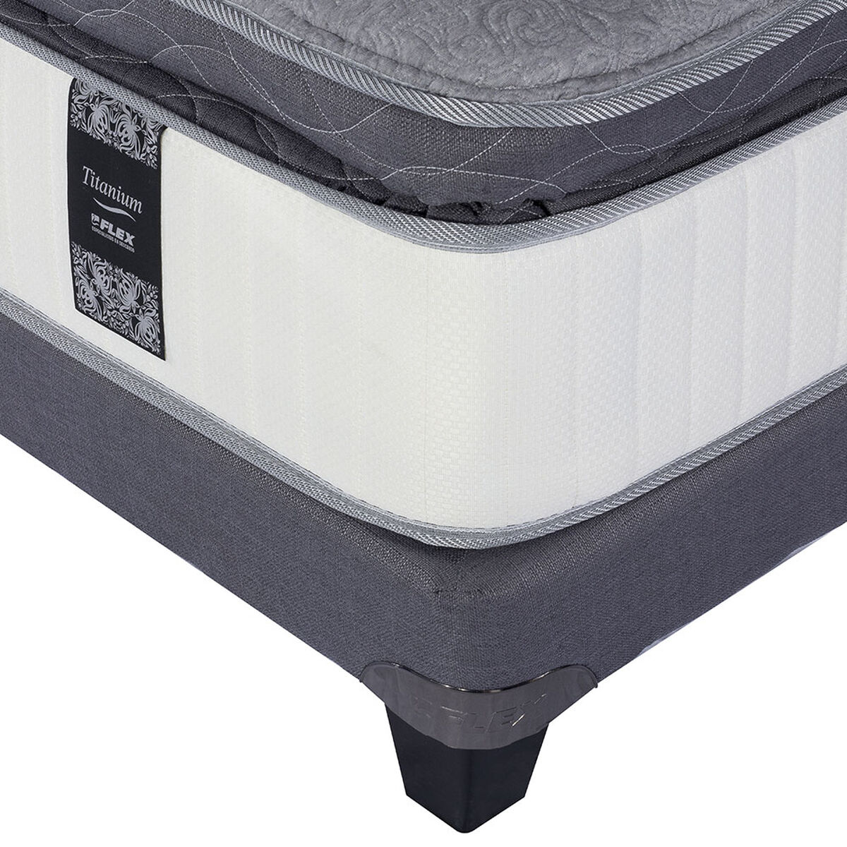 Cama Europea 2 Plazas Titanium New + Set Castell