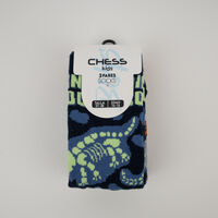 Pack 3 Calcetin Largo Niño Chess Azul, Gris