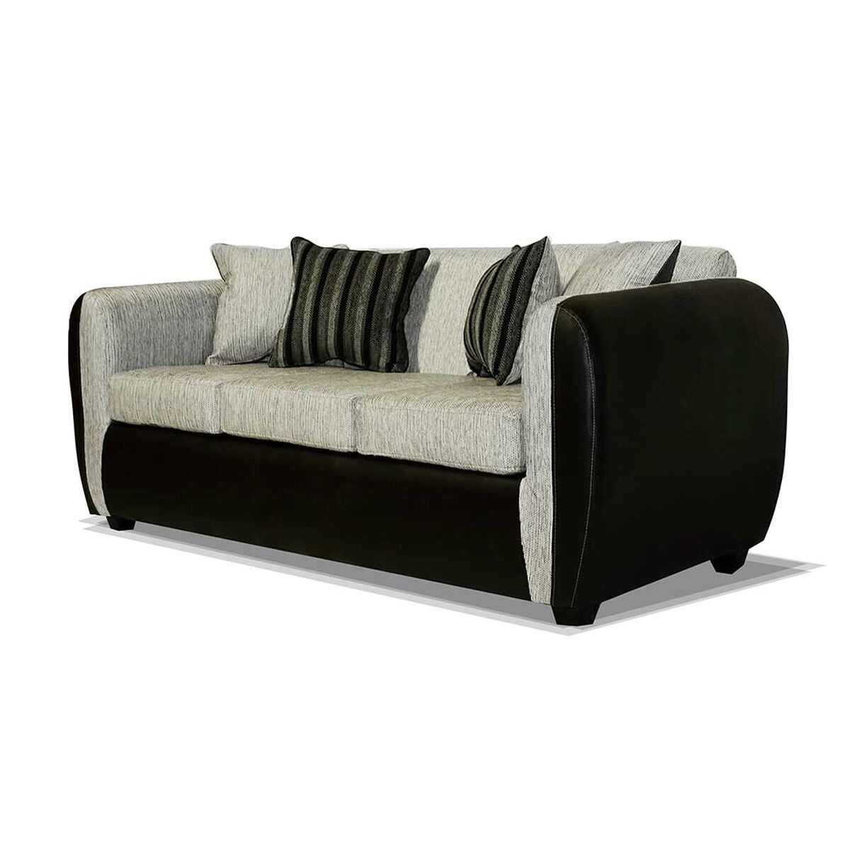 Juego de Living Elegant Detail Oklahoma Sofá 3 Cuerpos + Dos Sillones 1 Cuerpo Gris Plata