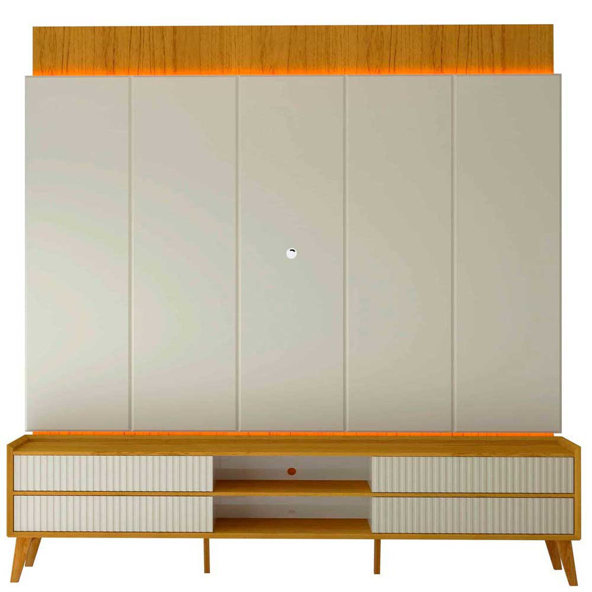 Rack + Panel Decocasa Magnfico hasta 85" Natural Off White