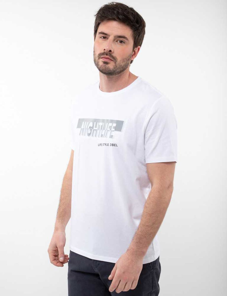Polera Con Estampado Slim Manga Corta Hombre Zibel