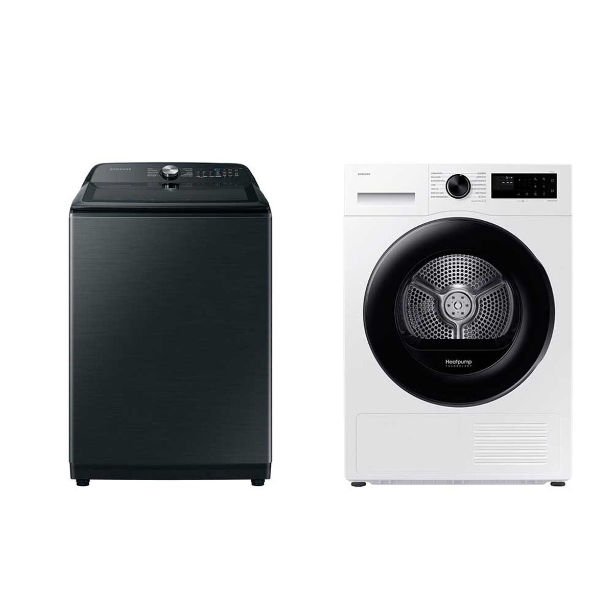 Lavadora Carga Superior Samsung 24 kg + Secadora Bomba de Calor 9 kg