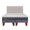 Cama Europea CIC Base Dividida King Ortopedic Advance + Respaldo Tigris