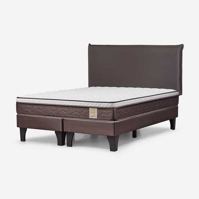 Imagen 2 del producto Cama Europea Rosen Base Dividida 2 Plazas Nstyle 4 Plus + Respaldo Maurice Chocolate