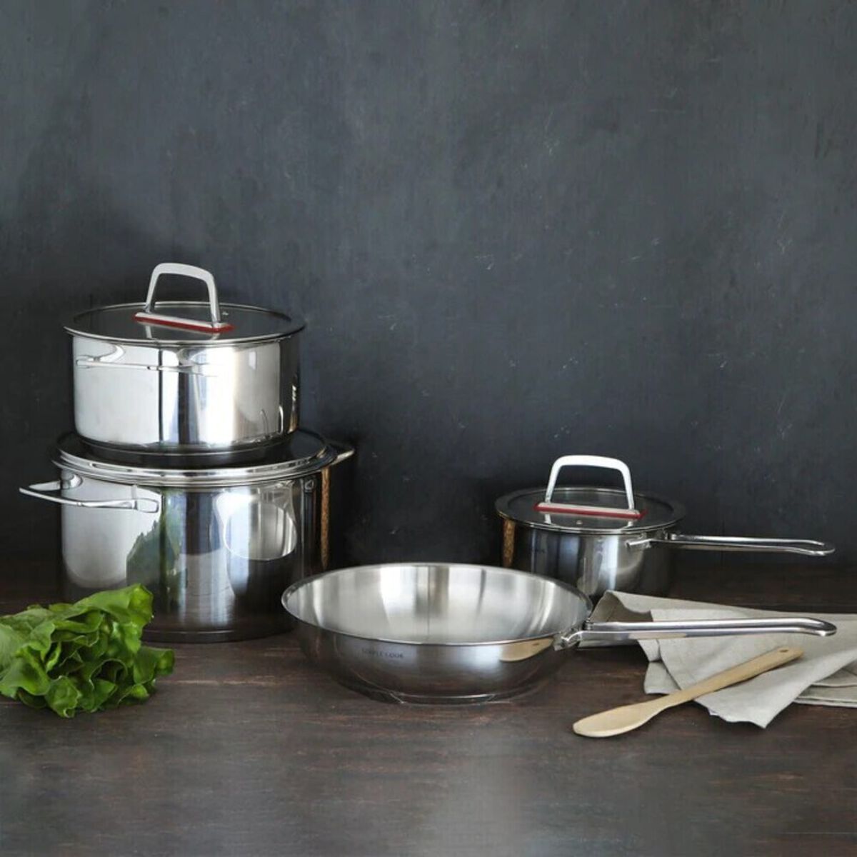 Bater&iacute;a de Cocina Simple Cook Burdeos 7 Piezas