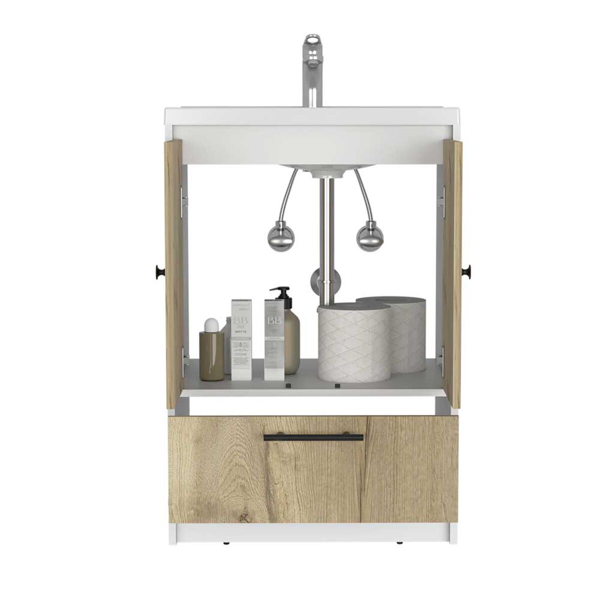 Mueble Lavamanos TuHome Bath Bi Color 2 Puertas 1 Caj&oacute;n Duna Blanco