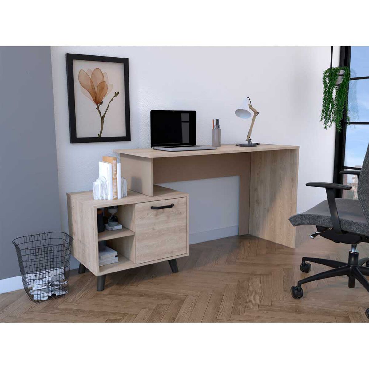 Escritorio Tuhome Leira Ceniza-Taupe