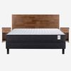 Cama Europea Rosen 2 Plazas Wave + Respaldo Tabor Caramelo + 2 Veladores