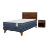 Cama Europea Flex 1,5 Plazas Marbella + Respaldo + Velador Asturias