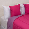 Set Plumón Bicolor + 2 Cojines Casanova 2 Plazas Fucsia-Mora