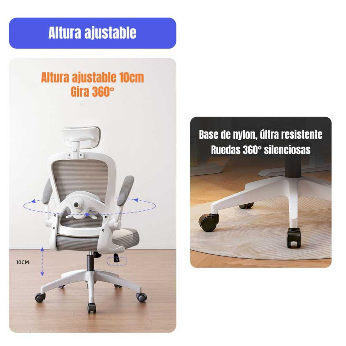 Silla de escritorio LuBabycas W302 Negro