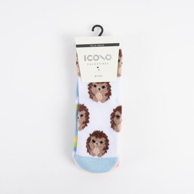 Pack 3 Calcetines Corto Mujer Icono