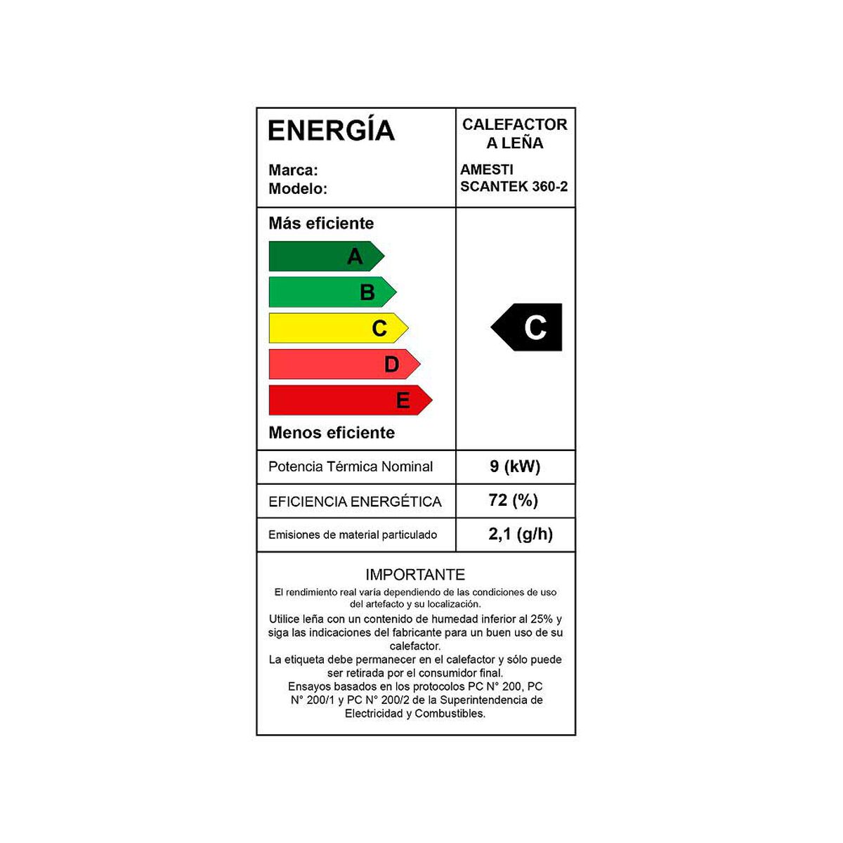 Combustión a Leña Amesti Scantek 360