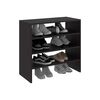 Zapatero Tuhome 3 Repisas Z-72 Negro