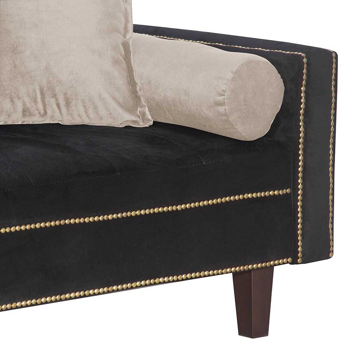 Futón Black Factory Vanguardia 3 Cuerpos Negro Beige
