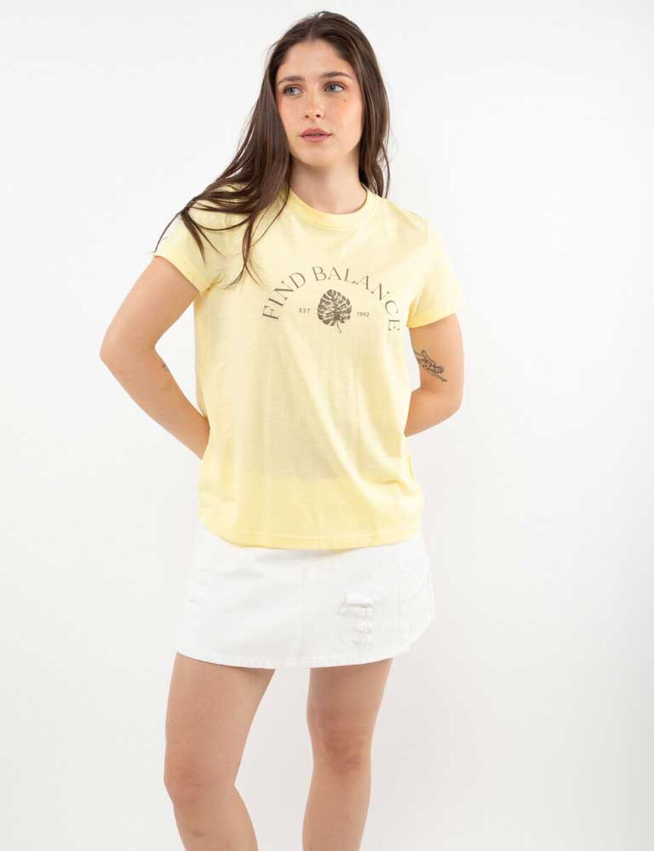 Polera Con Estampado Manga Corta Mujer Icono