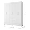 Combo Cl&oacute;set 6 Puertas 2 Cajones + C&oacute;moda 4 Cajones Vekkahome Mobi Blanco