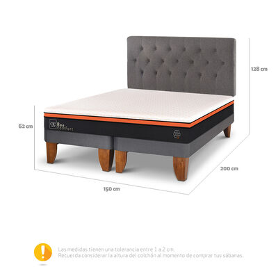 Imagen 2 del producto Cama Europea CIC Base Dividida 2 Plazas Bee Comfort + Respaldo