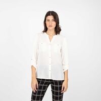 Blusa Lisa Manga Larga Mujer Zibel Crudo, Negro, Rosado