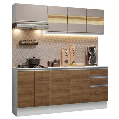 Mueble de Cocina Vekkahome Súper Smart 2 Cajones 9 Puertas Café