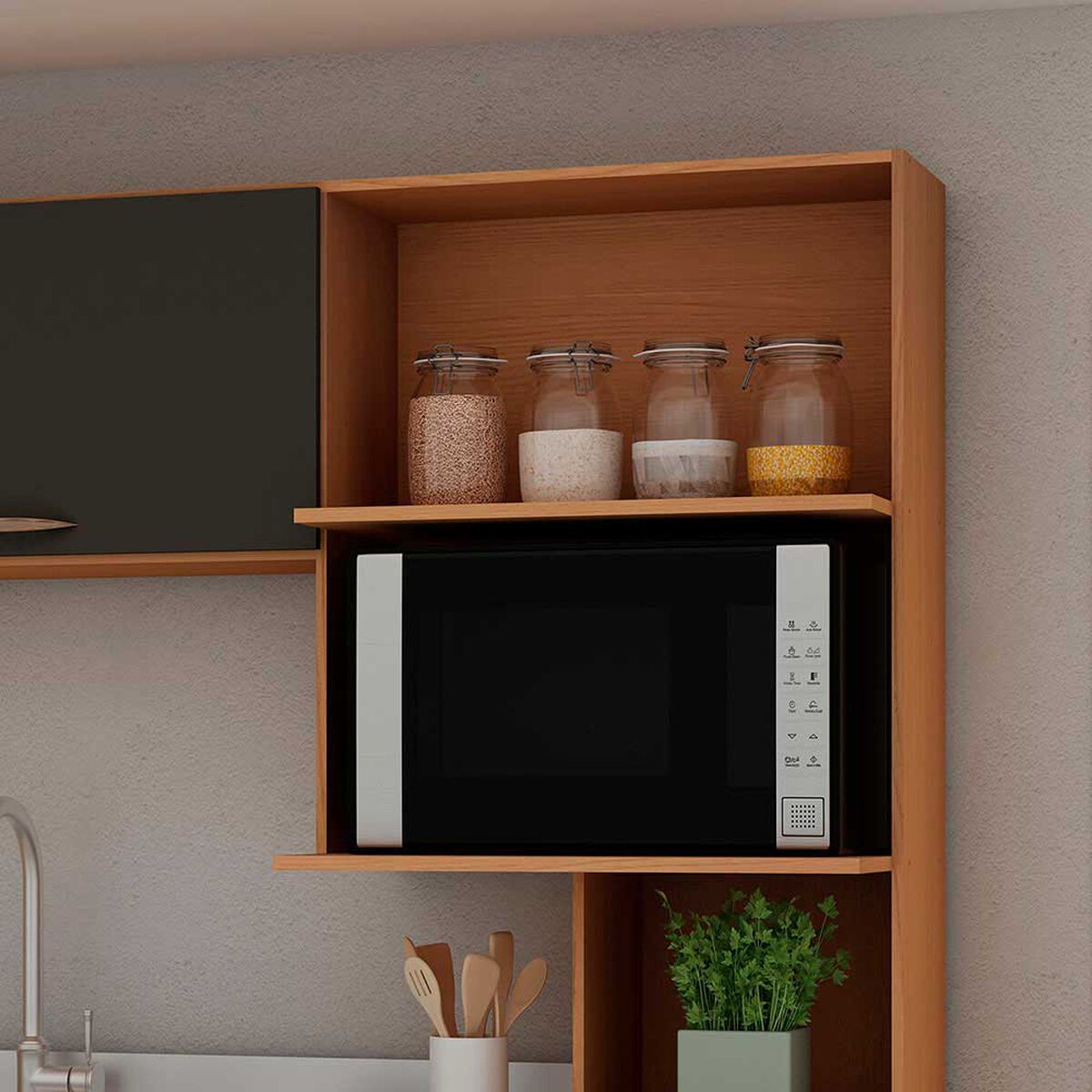 Kit Cocina Vekkahome Bella 4 Puertas 2 Cajones Gris