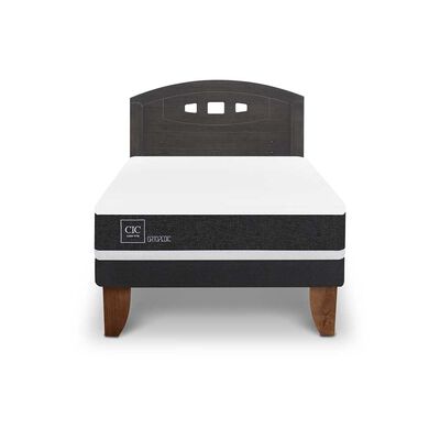 Cama Europea CIC Base Normal 1,5 Plazas Ortopedic + Respaldo Gales