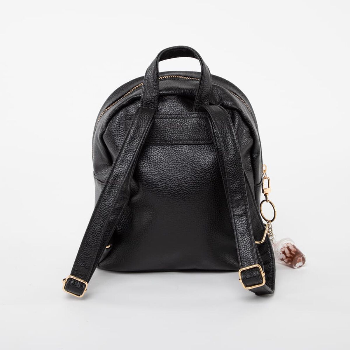 Mochila Ecocuero Negro con Accesorio Mujer Icono