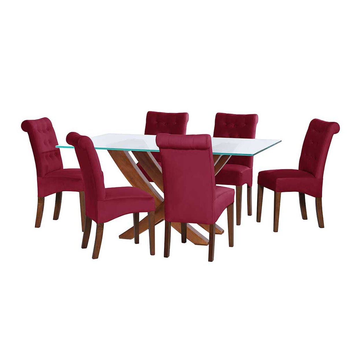 Juego de Comedor Latam Home Alicante 6 Sillas Burdeo