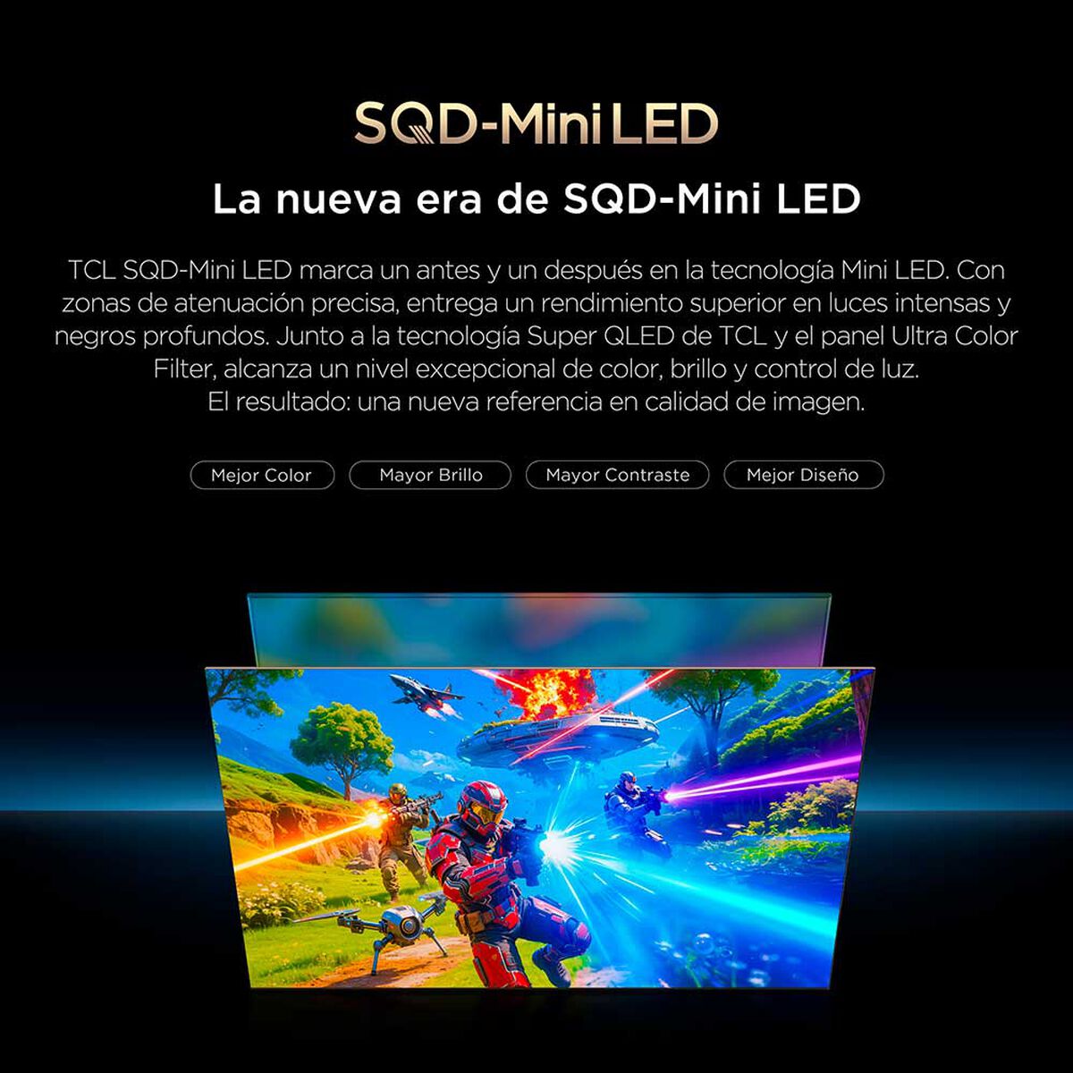 SmartTV  TCL 55C7L  SQD-Mini LED 4K Google TV 55 pulgadas Negro